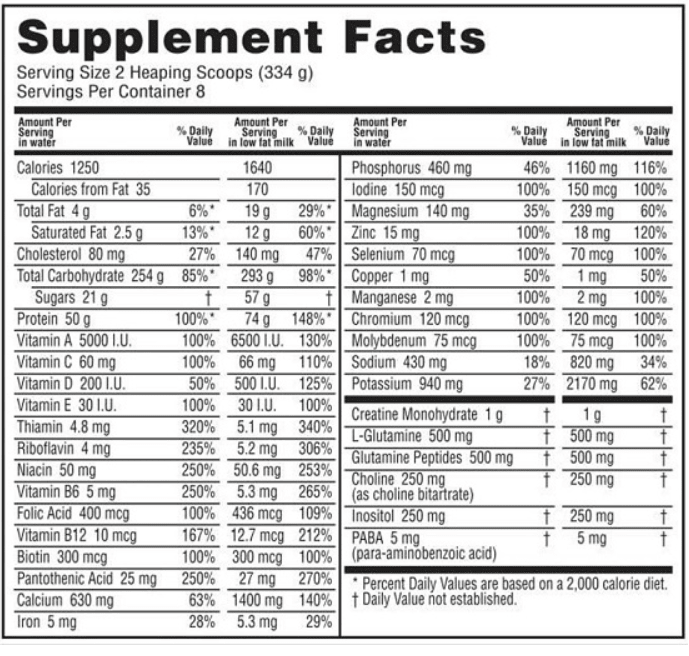 Serious Mass Optimum Nutrition 2.7 KG. 3