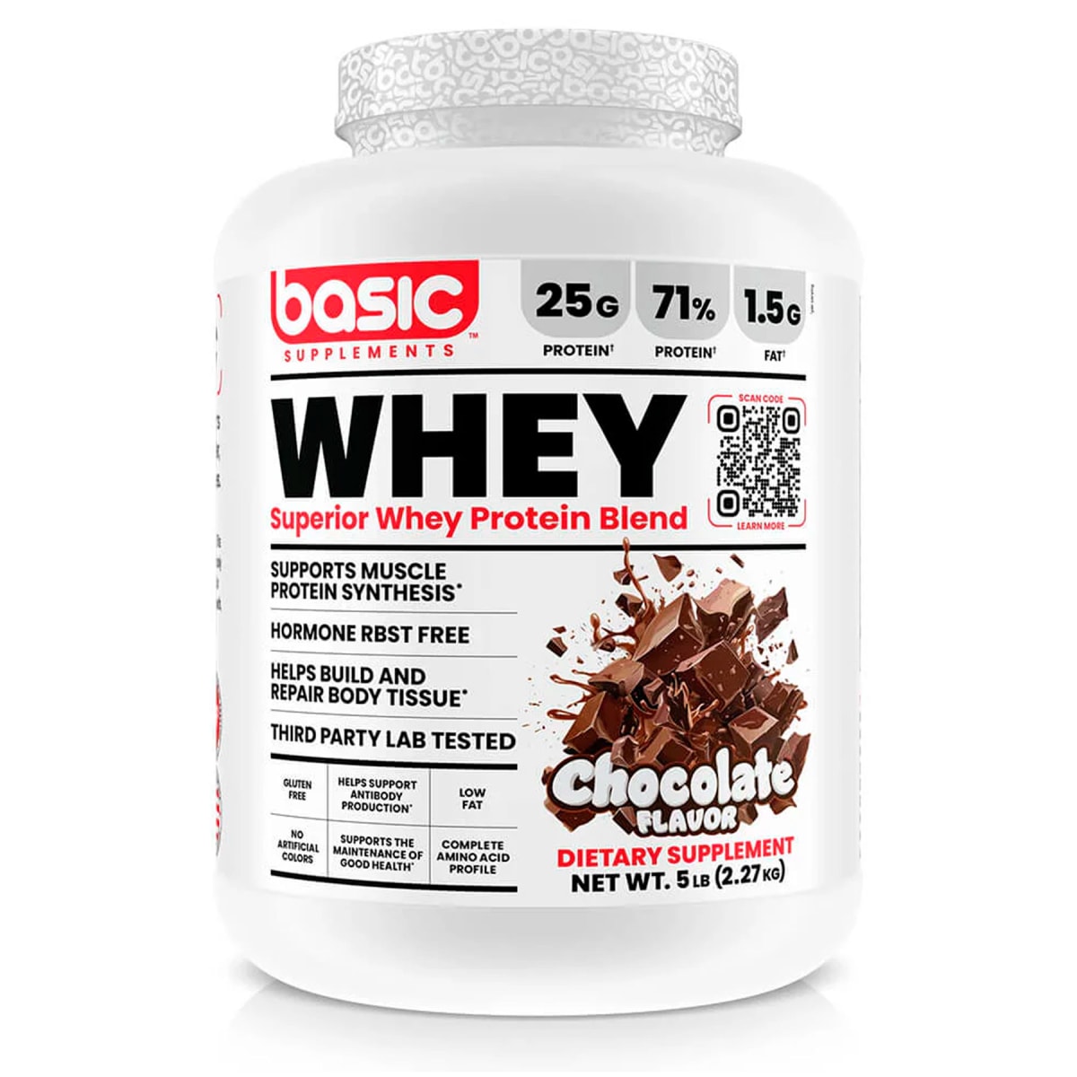 Whey Protein Basic Supplement 5 lb (2.2 kg) – 64 porciones1