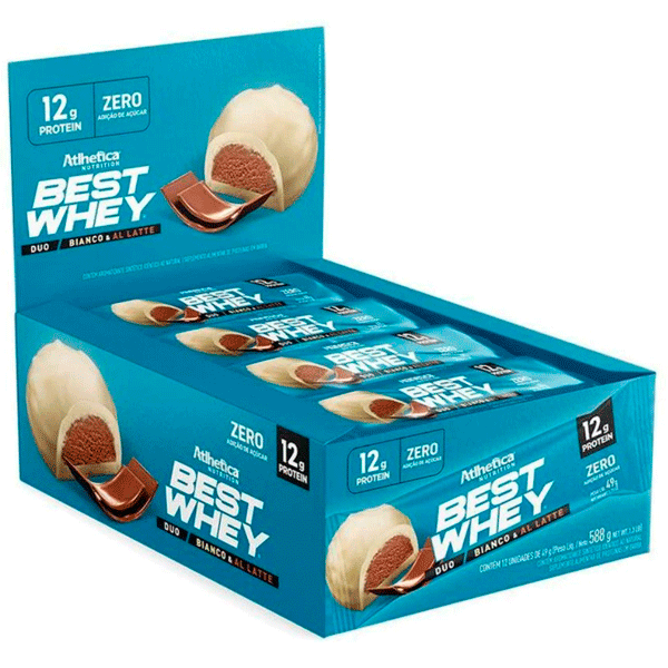 Caja 12 Barras Best Whey Atlhetica Nutrition 12G de Proteína 49G C/U.6