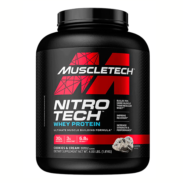 Nitro Tech Whey Protein 4 lb (1.8 kg) – 40 porciones4