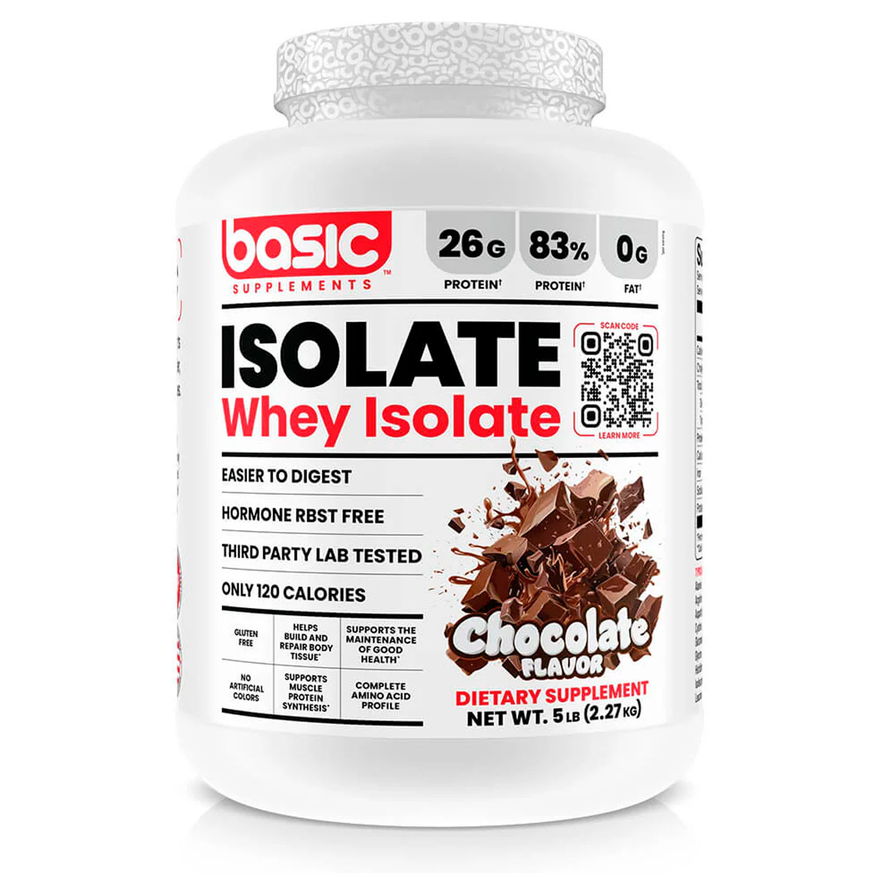 Whey Isolate Basic Supplement 5 lb (2.2 kg) – 71 porciones