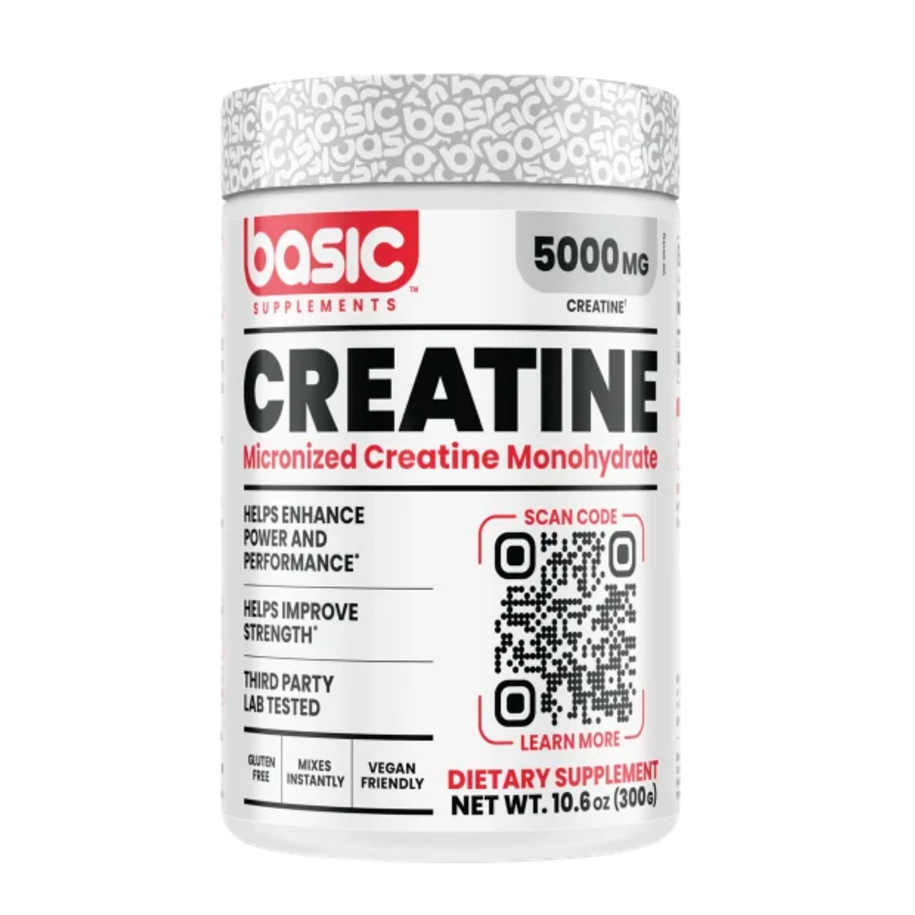 Creatina Monohidratada Basic Supplements 300 g – 60 porciones