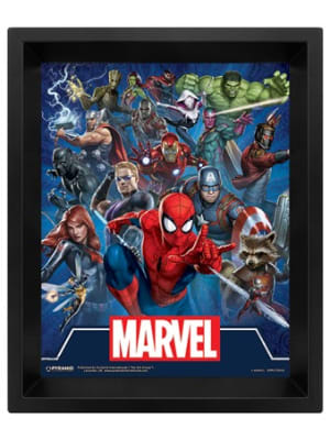 CUADRO 3D MARVEL CINEMATIC ICONS