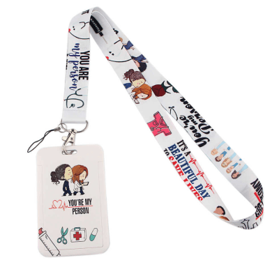 SET LANYARD GREYS ANATOMY BLANCO
