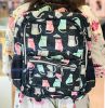 MOCHILA NEGRA GATITOS COLORES1