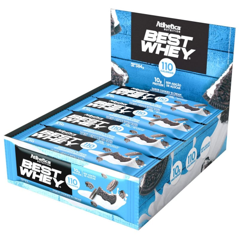 Atlhetica Best Whey Bar Cookies and Cream Caja (12 unidades) Atlhetica Best Whey Bar Cookies and Cream Caja (12 unidades)