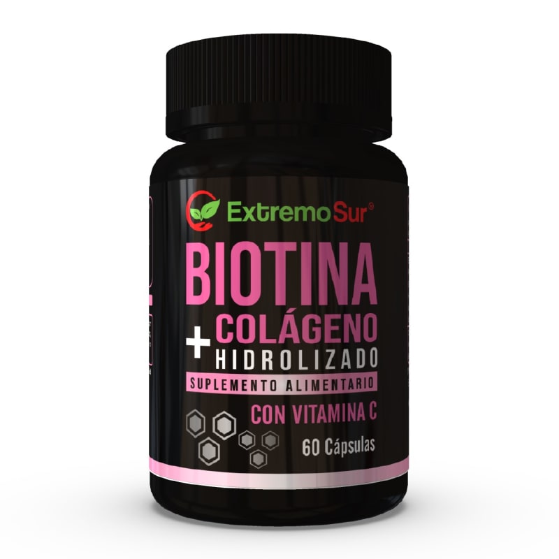 Extremo Sur Biotina 300 mcg + Colágeno Hidrolizado 400 mg + Vitamina C 100 mg (60 caps)