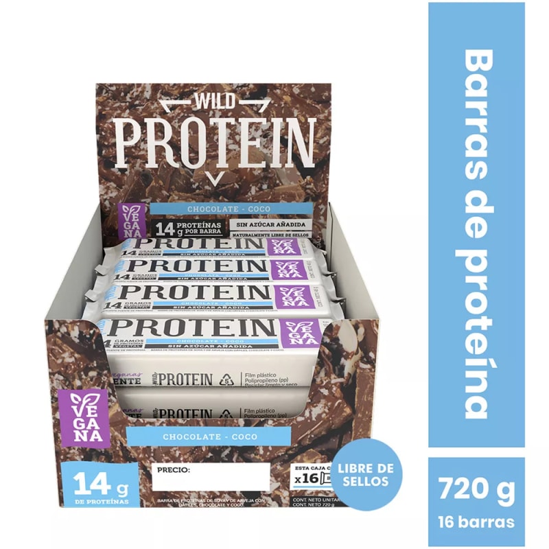 Wild Protein Vegana Chocolate Coco (Display 16 unidades)