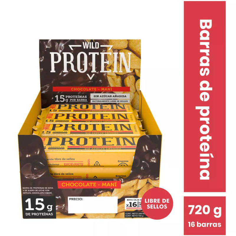 Wild Protein Chocolate-Maní (Display 16 unidades)