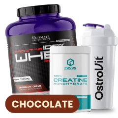 PACK Ultimate Nutrition Prostar 5 lb (Chocolate) + Creatina Focus Nutrition 300 g + Shaker