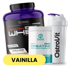 PACK Ultimate Nutrition Prostar 5 lb (Vainilla) + Creatina Focus Nutrition 300 g + Shaker