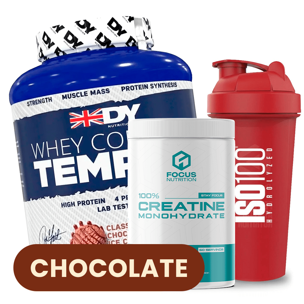 PACK DY Nutrition Whey Complex Tempro 5 lb (Classic Chocolate) + Creatina Focus Nutrition 300 g + Shaker 1