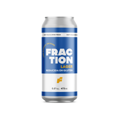 Fraction Lager, 0.5° Alc. - 4 x 473cc