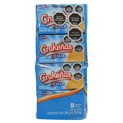 CRAKEÑAS CLUB SALADAS INDIV. 8 UND.