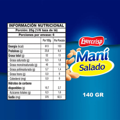 MANÍ SALADO 140 GR.