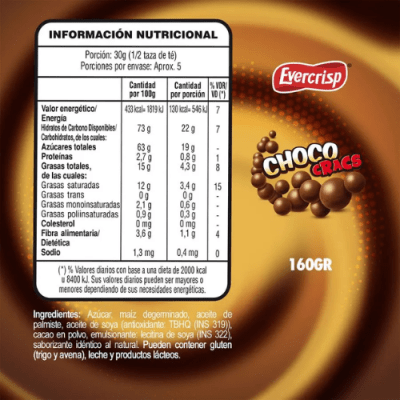 CHOCO CRACS 160 GR.