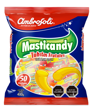 MASTICANDY TUBITOS FRUTALES 50 UND.