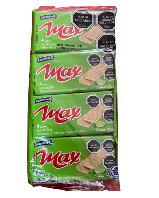 MAX WAFER INDIVIDUAL LIMON 8 UNIDADES