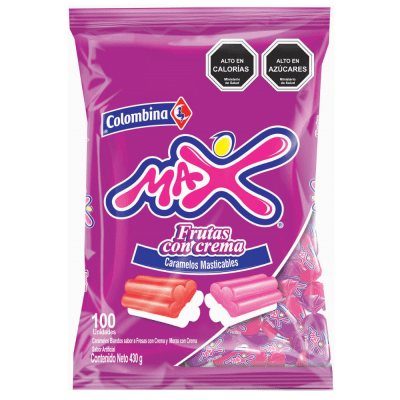 MASTICABLES MAX FRUTAS CON CREMA 430 GR.
