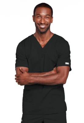 Polera Clínica Hombre Cherokee Workwear Core Stretch 4725 Negro BLKW