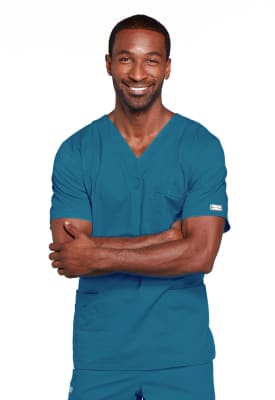 Polera Clínica Hombre Cherokee Workwear Core Stretch 4725 Verde CARW
