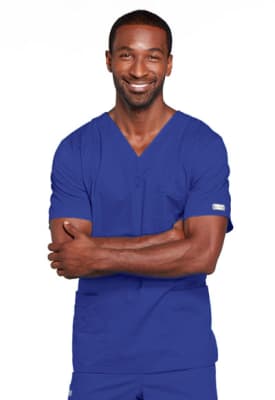 Polera Clínica Hombre Cherokee Workwear Core Stretch 4725 Azul Rey GABW