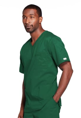 Polera Clínica Hombre Cherokee Workwear Core Stretch 4725 Verde HUNW