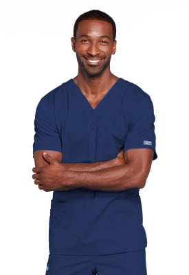 Polera Clínica Hombre Cherokee Workwear Core Stretch 4725 Azul Marino NAVW