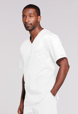 Polera Clínica Hombre Cherokee Workwear Core Stretch 4725 Blanco WHTW