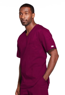 Polera Clínica Hombre Cherokee Workwear Core Stretch 4725 Burdeo WINW