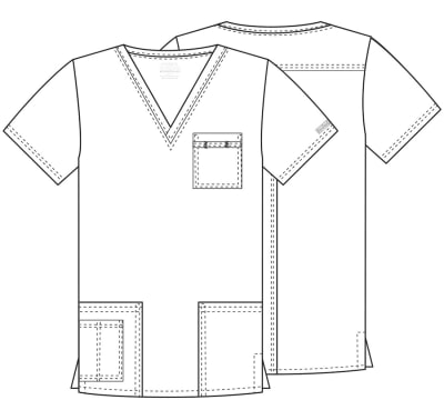 Polera Clínica Hombre Cherokee Workwear Core Stretch 4725 Morado GRPW