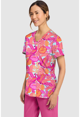 Polera Clínica Mujer Cherokee Prints CK856 MWMA Tropical Rosado
