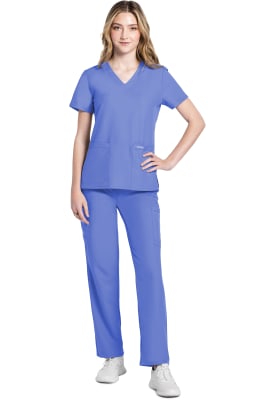 Polera Clínica Mujer Cherokee Workwear Originals Ultra CK953A Celeste CIE