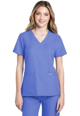 Polera Clínica Mujer Cherokee Workwear Originals Ultra CK953A Celeste CIE