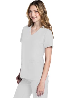 Polera Clínica Mujer Cherokee Workwear Originals Ultra CK953A Blanco WHT