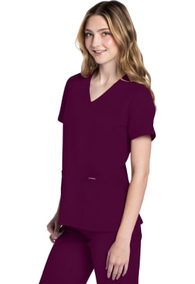 Polera Clínica Mujer Cherokee Workwear Originals Ultra CK953A Burdeo WIN