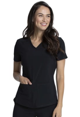 Polera Clínica Mujer Cherokee Allura CKA685 Negro BLK