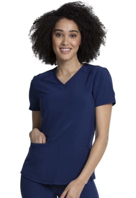 Polera Clínica Mujer Cherokee Allura CKA685 Azul Marino NAV
