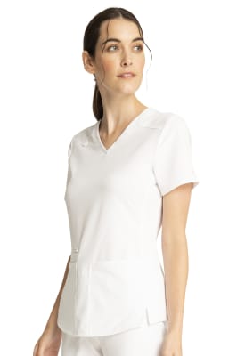 Polera Clínica Mujer Cherokee Allura CKA685 Blanco WHT