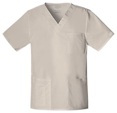 Polera Clínica Hombre Cherokee Workwear Core Stretch 4725 Beige KAKW