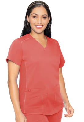 Polera Clínica Mujer Med Couture Touch MC7459 Coral CRAL