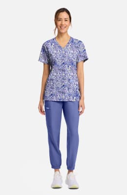 Polera Clínica Mujer Cherokee Prints CK856 PYLY Pasley Celeste
