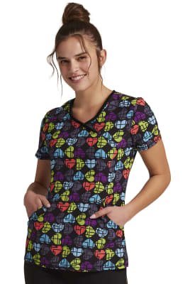 Polera Clínica Mujer Infinity CK608 LVMD Corazones Negro