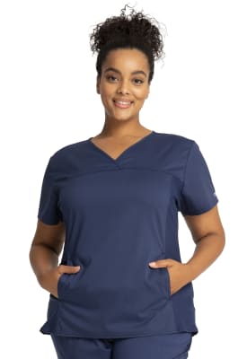 Polera Clínica Mujer Cherokee Workwear Revolution WW2875 Azul Marino NAV