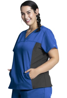 Polera Clínica Mujer Cherokee Workwear Revolution WW2875 Azul Rey ROY