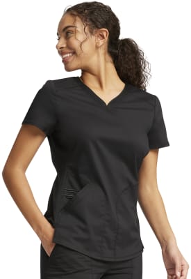 Polera Clínica Mujer Cherokee Workwear Revolution WW601 Negro BLK