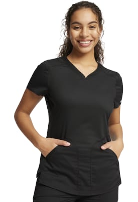 Polera Clínica Mujer Cherokee Workwear Revolution WW601 Negro BLK