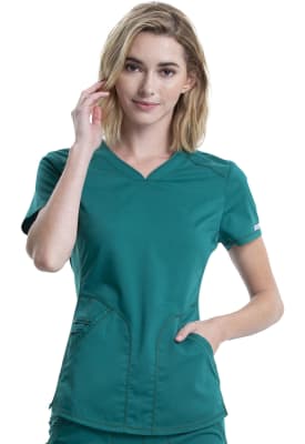 Polera Clínica Mujer Cherokee Workwear Revolution WW601 Verde HUN