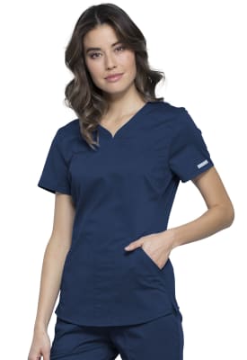 Polera Clínica Mujer Cherokee Workwear Revolution WW601 Azul Marino NAV