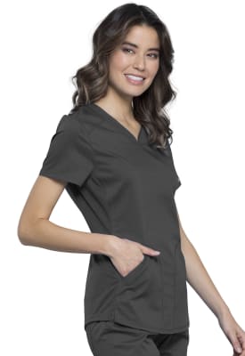 Polera Clínica Mujer Cherokee Workwear Revolution WW601 Gris PWT